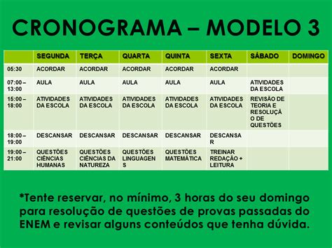 Resolvendo E Aprendendo Enem Monte Um Cronograma De Estudos Ideal