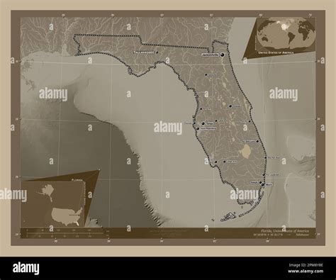 Florida estado de Estados Unidos de América Mapa de elevación