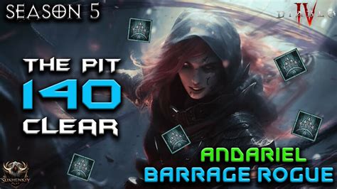 Andariel Barrage Rogue Pit Clear Season Diablo Youtube