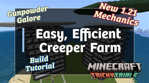 Easy To Build Creeper Farm For Minecraft Bedrock Gunpowder Farm