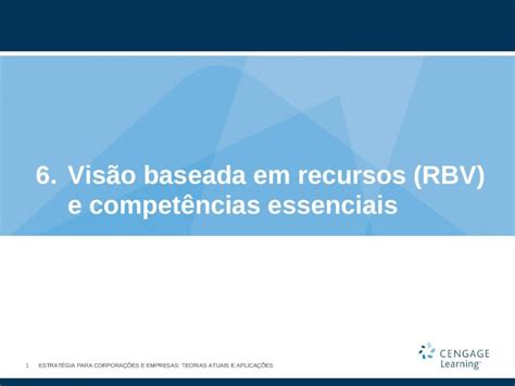 PPT 6 Visão baseada em recursos RBV e competências essenciais