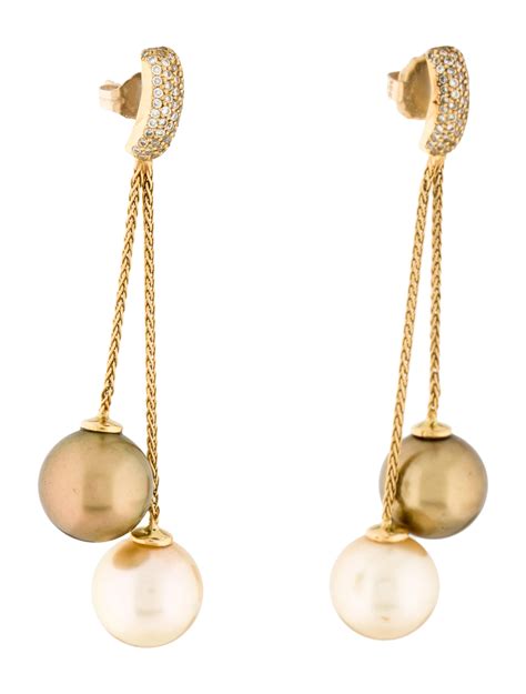 Yvel 18K Pearl & Diamond Drop Earrings - Earrings - YVL20041 | The RealReal