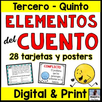 Story Elements In Spanish Elementos Del Cuento Lecturas Digital Print