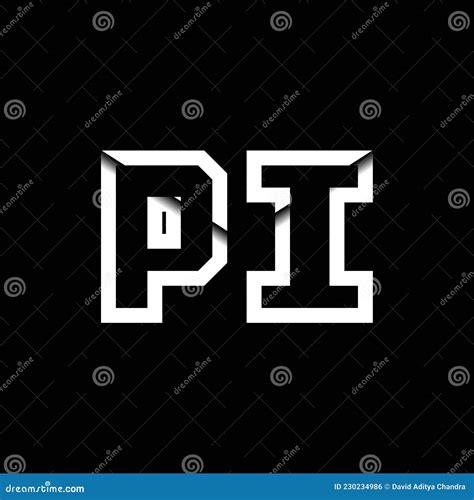 PI Monogram Envelope Shape Style Stock Vector Illustration Of