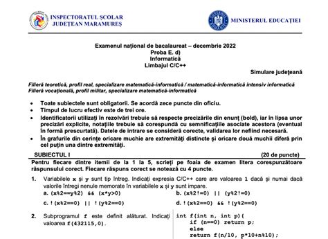 Simulare Bac 2023 Subiectele Pe Care Le Au Avut De Rezolvat Elevii Din