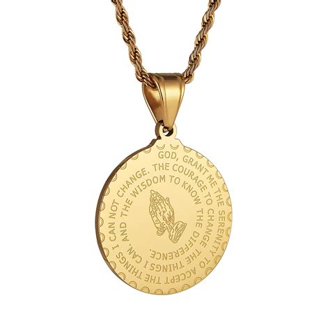 Hzman Bible Verse Prayer Necklace Christian Jewelry Gold Stainless