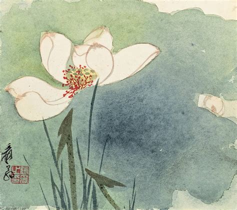 LOTUS WITH DEW By Zhang Daqian 1899 1983 China Art Reproductions