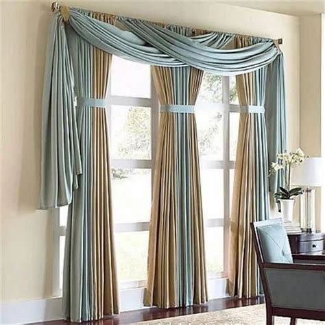 Living Room Green Curtain Design - Under Asia