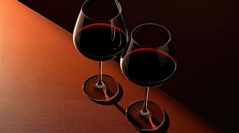 Premium Photo Sophisticated Visual With An Aerial View Of A Perfectly Poured Glass Of Red Wine