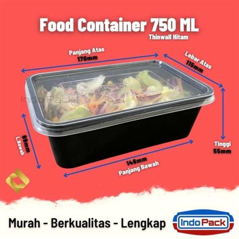 Jual Food Container Rjm Ml Hitam Thinwall Kotak Makan Plastik