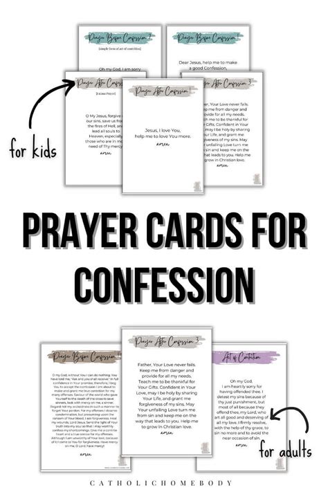 Prayer Cards For Confession Catholic Homebody