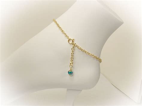 Crystal Anklet Ankle Bracelet Gold Anklet With Turquoise