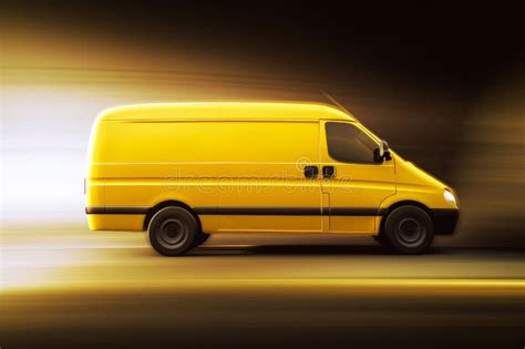 A Delivery Van With Glowing Lights And Fast Motion Blur Generative Ai