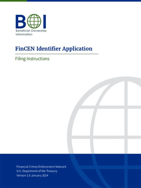 Fillable Online Boi Fincen Identifier Application Filing Instructions