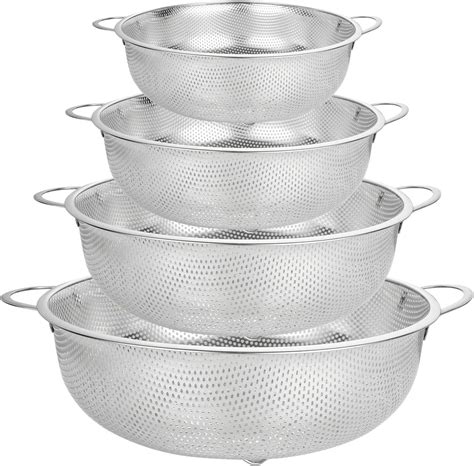 Stainless Steel Colander Set Of 4 Metal Colander Set Fine