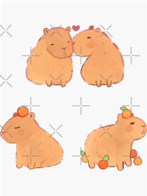 Cute Capybaras Art Pack Sticker For Sale By Mayarart Redbubble