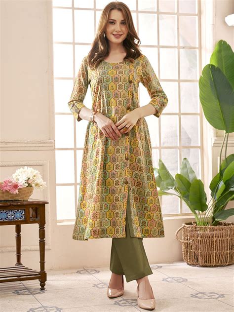 Buy Anouk Women Ethnic Motifs Printed Regular Pure Cotton Kurta With