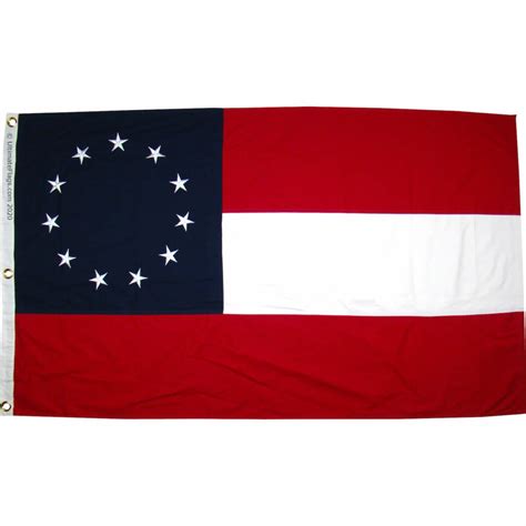 1st National Confederate Flag Stars And Bars 11 Star Cotton 3 X 5 Ft