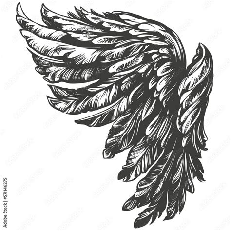 Angel Wings Bird Wings Collection Cartoon Hand Drawn Vector