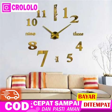 Jam Dinding Tempel Dinding Tembok D Besar Ukuran Jumbo Diy Giant Clock