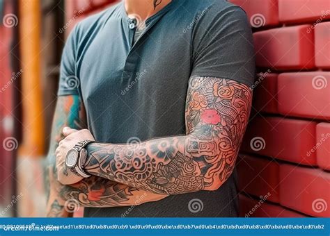 A Man With Tattoos On His Arms Generative Ai Stock Illustration Illustration Of Lifestyle