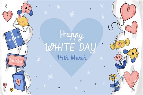 Free Vector | Hand drawn white day celebration background