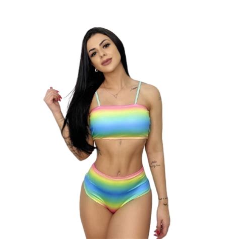 Biqu Ni Hot Pants Cintura Alta Top Faixa Bojo No Shoptime