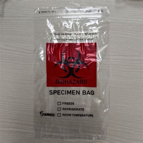 Biohazard Bag Ldpe Plastic Specimen Bag Three Layer Kangaroo Ziplock