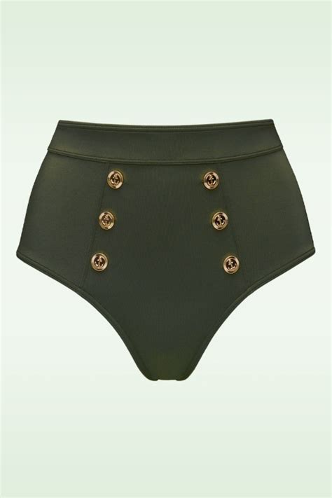 Marlies Dekkers Royal Navy High Waist Bikini Broekje In Zeewier Groen