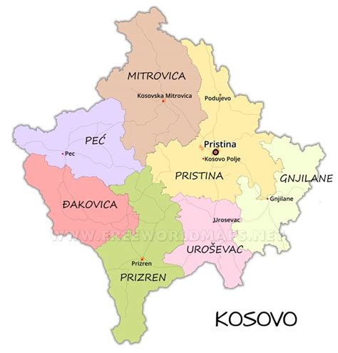 Kosovo Political Map