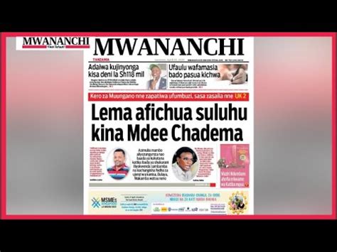 LIVE MORNING MWANANCHI Lema Afichua Suluhu Kina Mdee Chadema YouTube