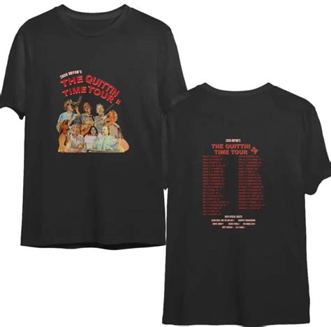 Zach Bryan The Quittin Time Tour 2024 Front And Back T Shirt 2 Sided T