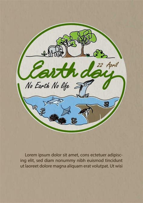 Poster's campaign of World earth day in line art style with slogan and ...