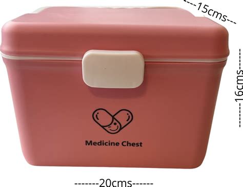 Medicijnkist Roze Medicijn Opbergdoos Medium Medicijnbox