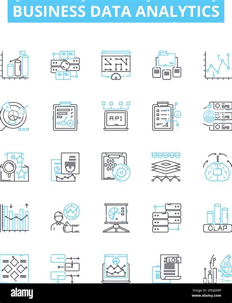 Business Data Analytics Vector Line Icons Set Business Data