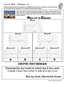 CSI Speed Velocity Acceleration Activity Printable Review Game