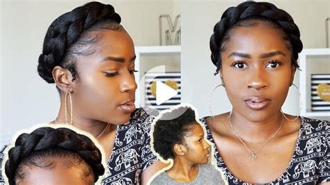 Super Easy Halo Braid On Short 4c Natural Hair Using Edge Booster Styling Gel Mona B You