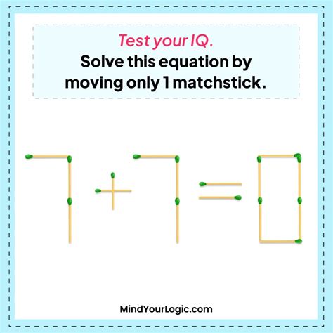 Matchstick Puzzles With Answers To Improve Your Brain Mindyourlogic