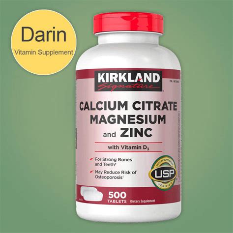 Kirkland Signature Calcium Citrate Magnesium And Zinc 500 Tablets Th