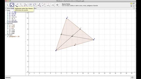 Medianas Y Baricentro De Un Triángulo Con Geogebra Youtube