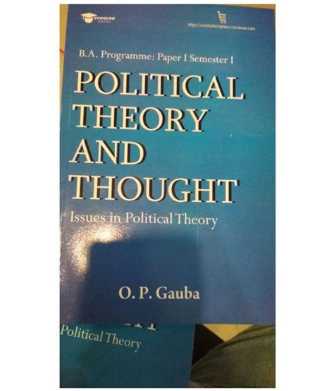 Political Theory And Thought Issues In Political Theory B A Programme Paper 1 Semester 1