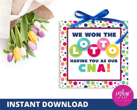 Happy Cna Week Tag Instant Download We Won The Lotto Having You As Our Certified Nursing