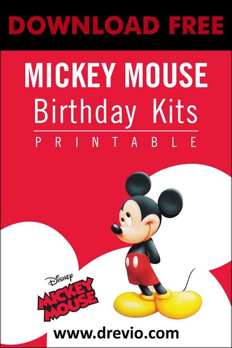 Free Printable Mickey Mouse Birthday Party Kits Template Mickey