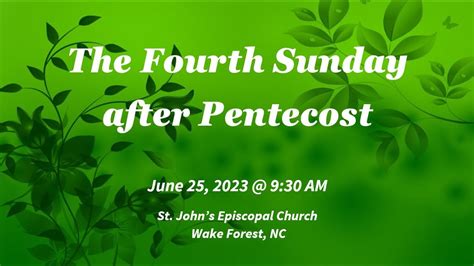 Fourth Sunday After Pentecost June Youtube