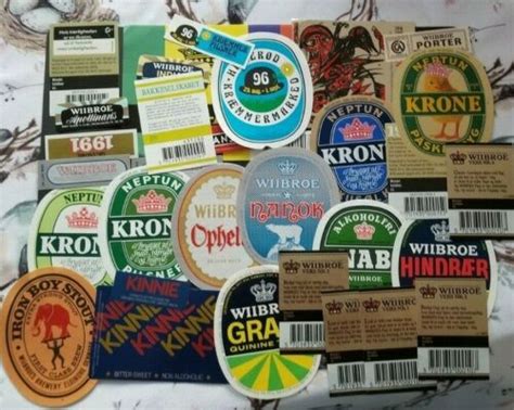 Denmark Danmark Nice Lot Of All Different Older Wiibroe Beer Labels