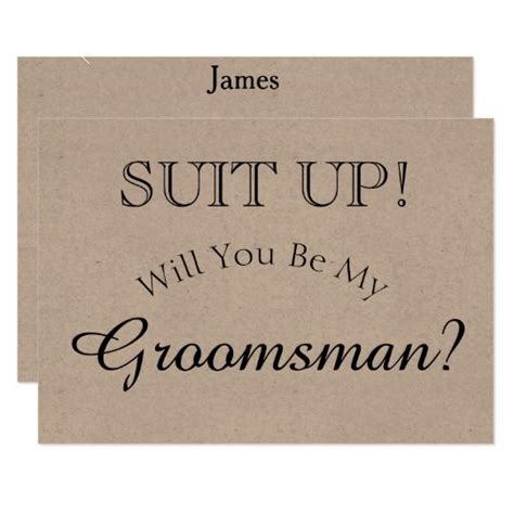 Suit Up Will You Be My Groomsman Rustic Card Zazzle Be My