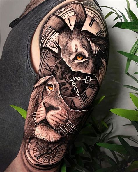 Art Posts Tagged Liontattoo Lion Head Tattoos Upper Arm Tattoos