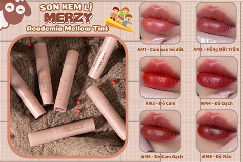 Son Kem Lì Merzy Academia Mellow Tint Am5 Màu Đỏ Cam Gạch