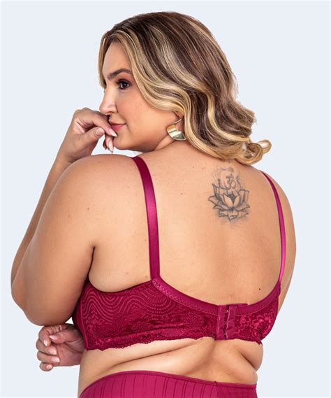 Sutiã Microfibra Trabalhada Sem Bojo Renda Plus Size VI LINGERIE Sutiã Microfibra Trabalhada