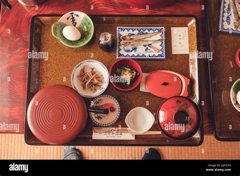 Full Japanese Breakfast In A Hotel Stock Photo Alamy